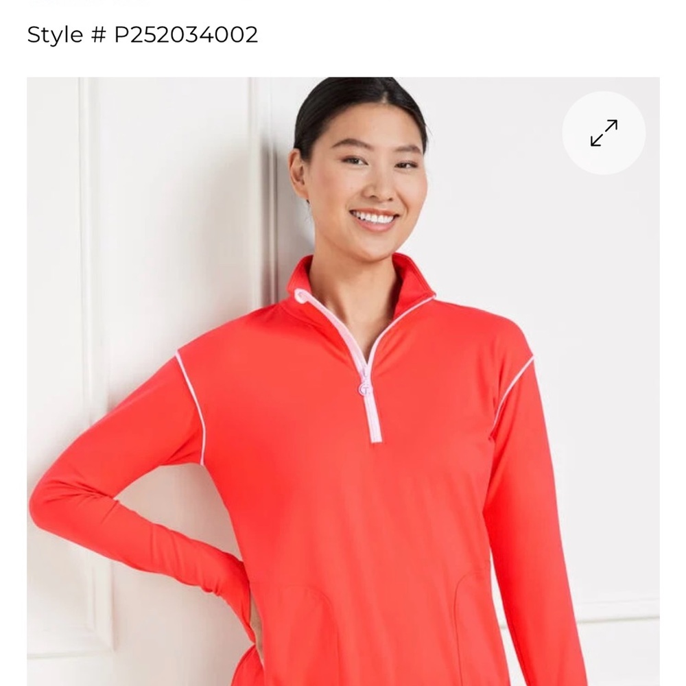 Talbots Vibrant Coral Zip-Up Sweatshirt